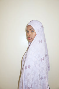 Luxurious Rhinestone Knitted Jersey Hijab Scarf - Lavender