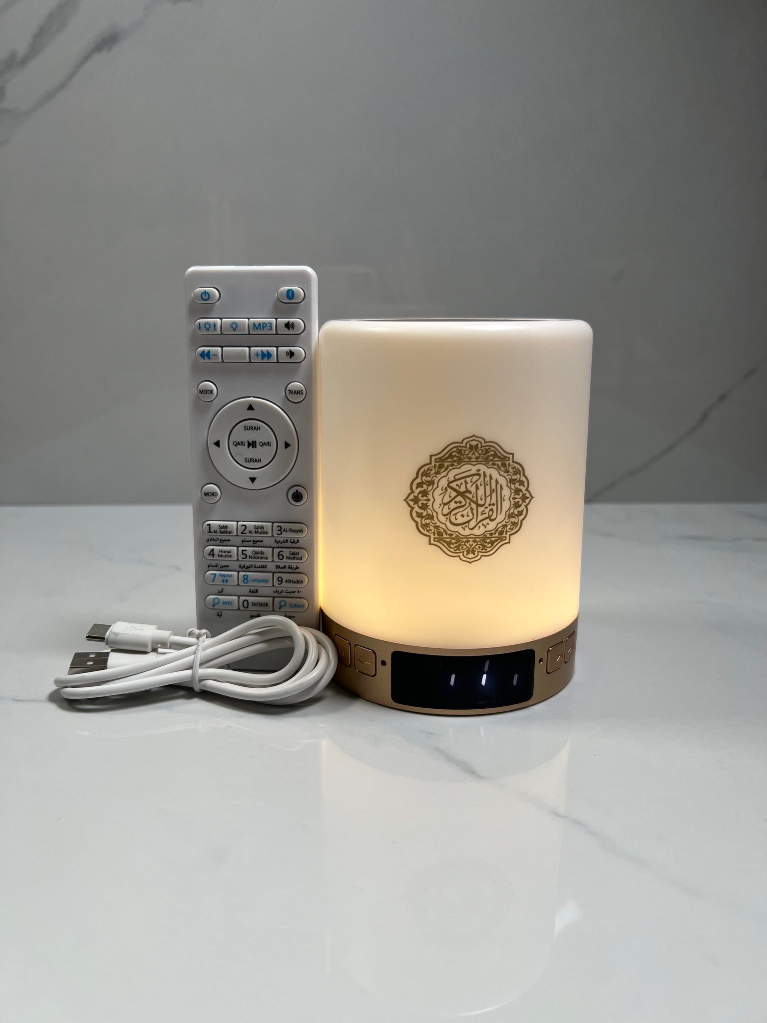 Quran Bluetooth Speaker with Remote Control, Portable LED Touch Night Light